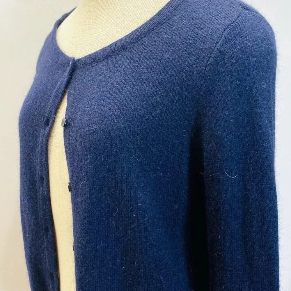 NWT H&M BASIC Women Long Sleeve Open Front Blue Cardigan Sweater Size Medium - Picture 4 of 12
